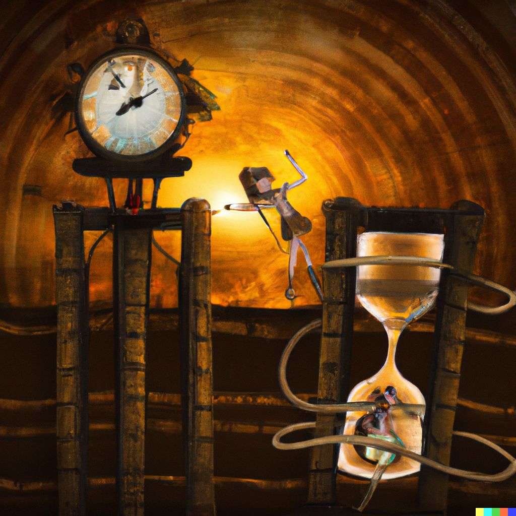 the discovery of gravity, digital art, steampunk